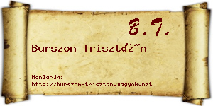 Burszon Trisztán névjegykártya